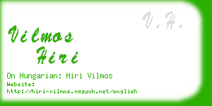 vilmos hiri business card